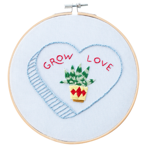 Grow Love Embroidery Hoop Kit