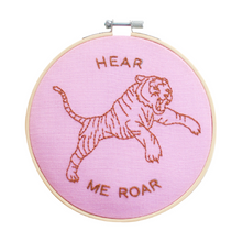 Load image into Gallery viewer, Hear Me Roar Embroidery Hoop Kit