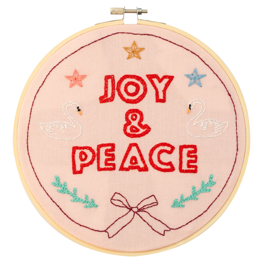 Joy and Peace Embroidery Hoop Kit