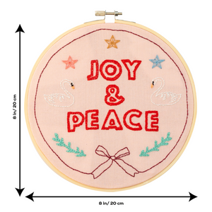 Joy and Peace Embroidery Hoop Kit