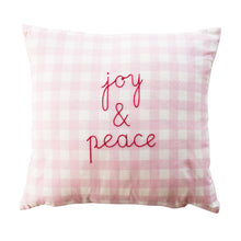 Load image into Gallery viewer, Joy &amp; Peace Gingham Cushion Embroidery Kit