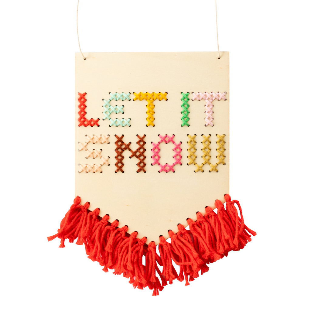 Let it Snow Tasseled Embroidery Board Kit
