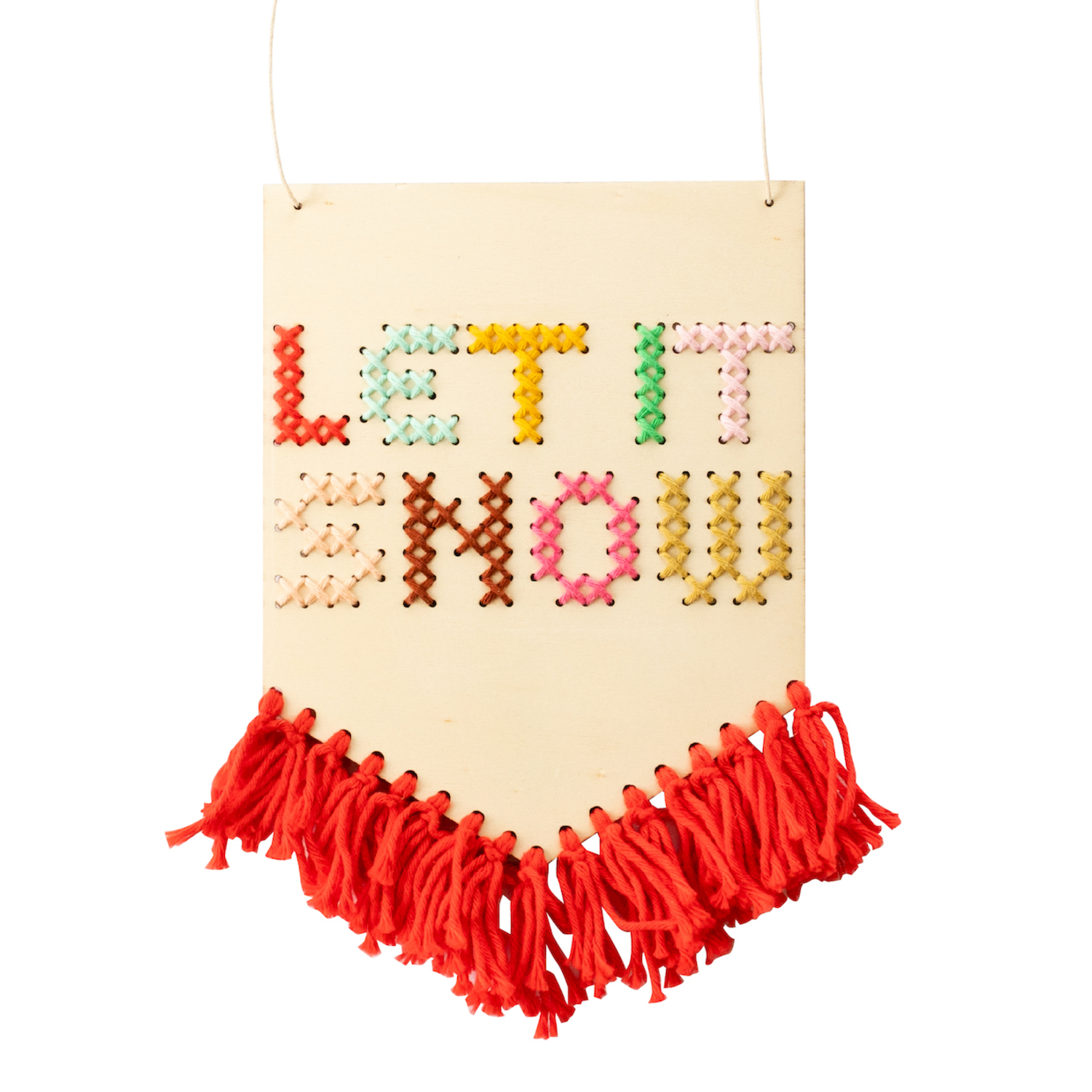 Let it Snow Tasseled Embroidery Board Kit