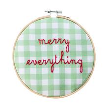 Load image into Gallery viewer, Merry Everything Gingham Embroidery Hoop Kit