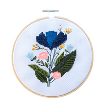 Load image into Gallery viewer, Midnight Floral Cross Stitch Kit