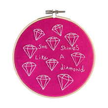 Load image into Gallery viewer, She Shines Like A Diamond Embroidery Hoop Kit