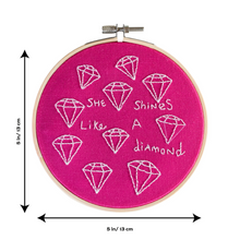 Load image into Gallery viewer, She Shines Like A Diamond Embroidery Hoop Kit