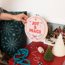 Load image into Gallery viewer, Joy and Peace Embroidery Hoop Kit