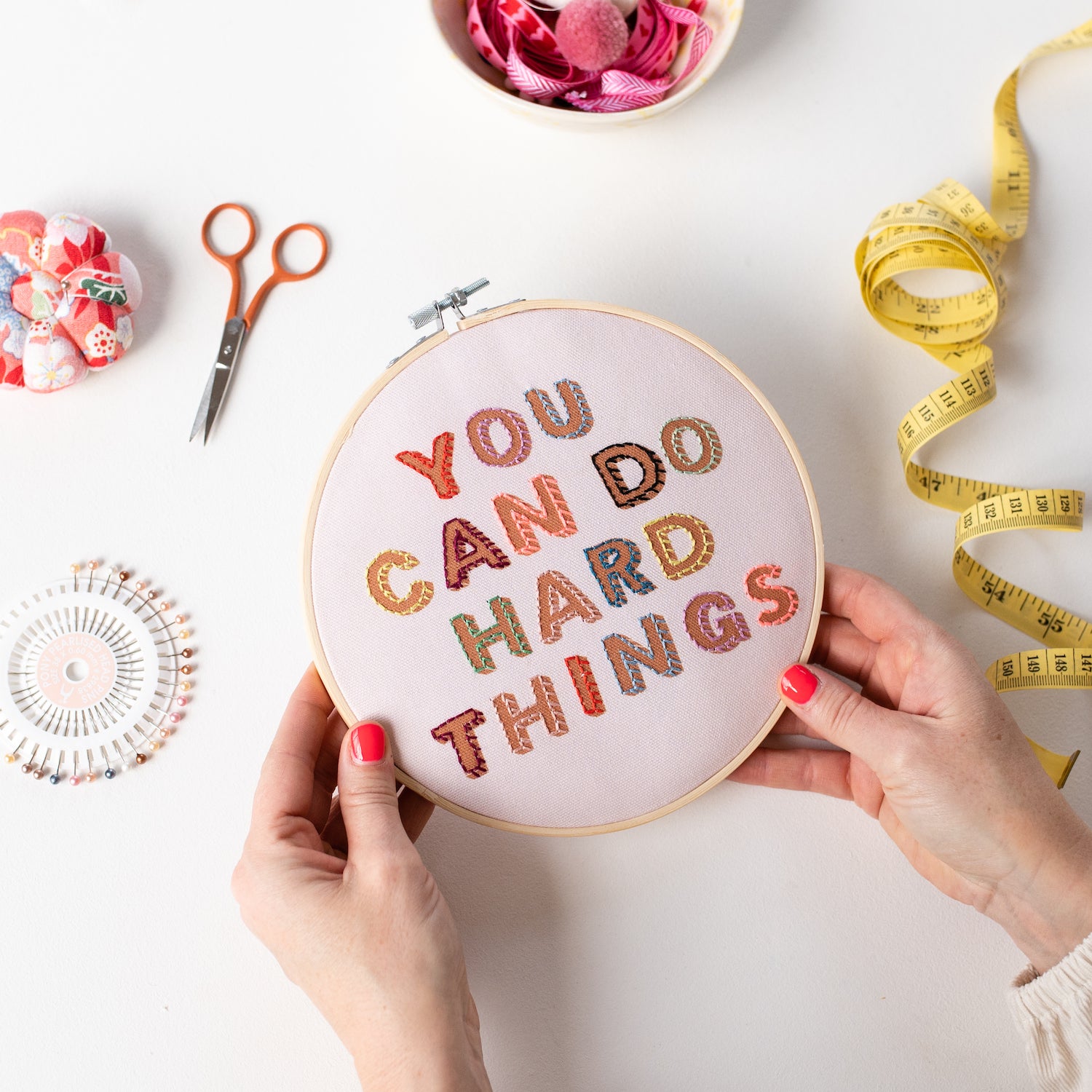 You Can Do Hard Things Embroidery Hoop Kit