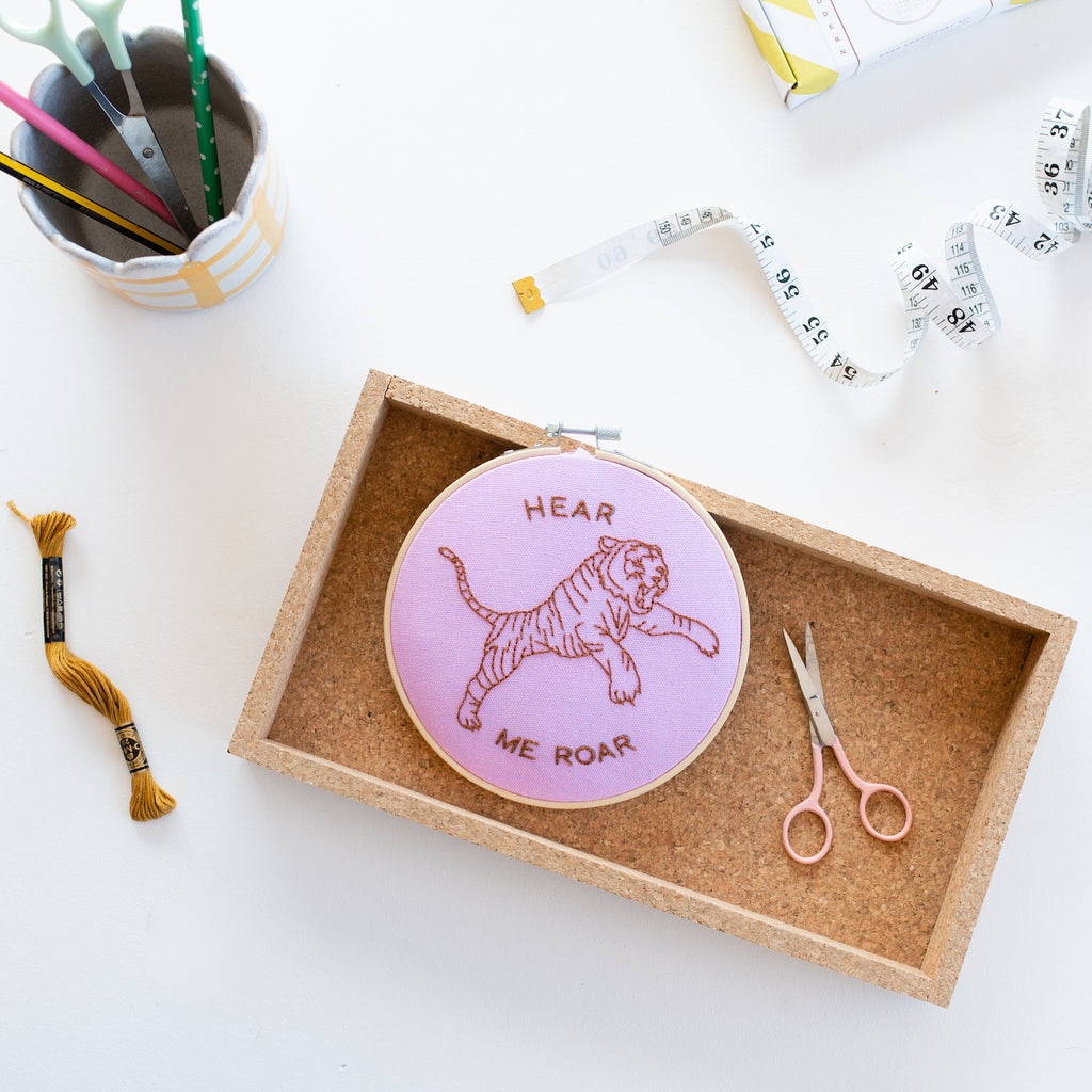 Hear Me Roar Embroidery Hoop Kit