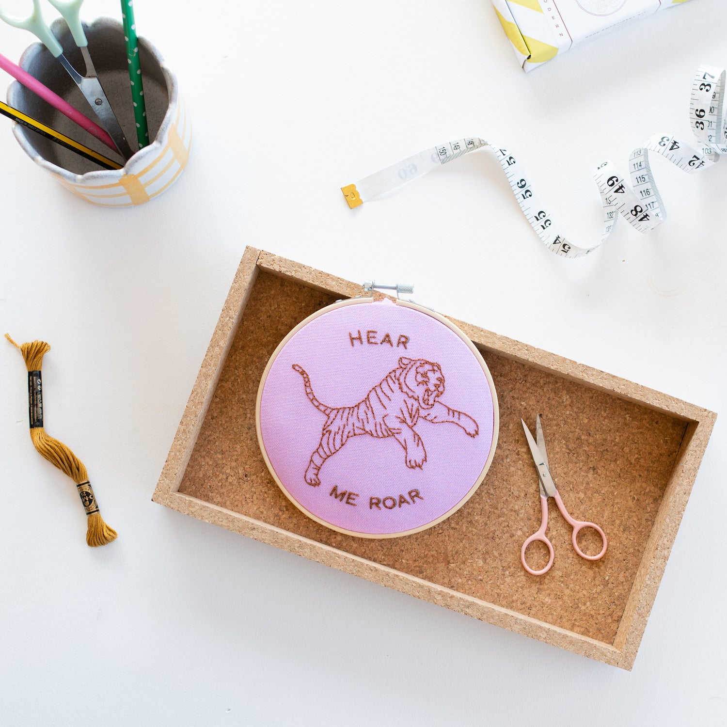 Hear Me Roar Embroidery Hoop Kit