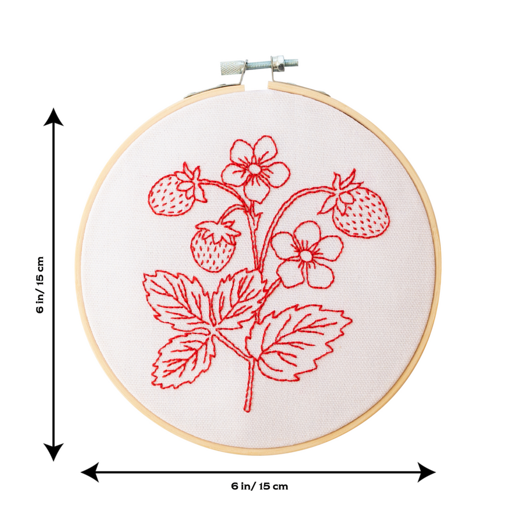 Strawberry Embroidery Hoop Kit