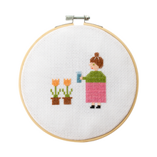 Load image into Gallery viewer, Watering Plants Samantha Purdy Cross Stitch Kit