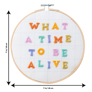 What a Time to be Alive Embroidery Hoop Kit