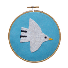Load image into Gallery viewer, White Bird Embroidery Hoop Kit