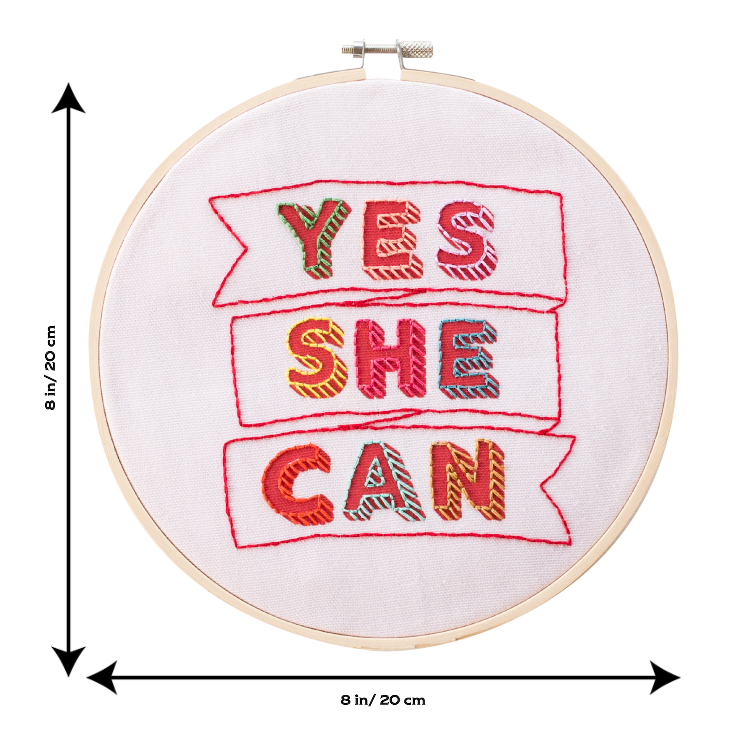 Yes She Can Embroidery Hoop Kit